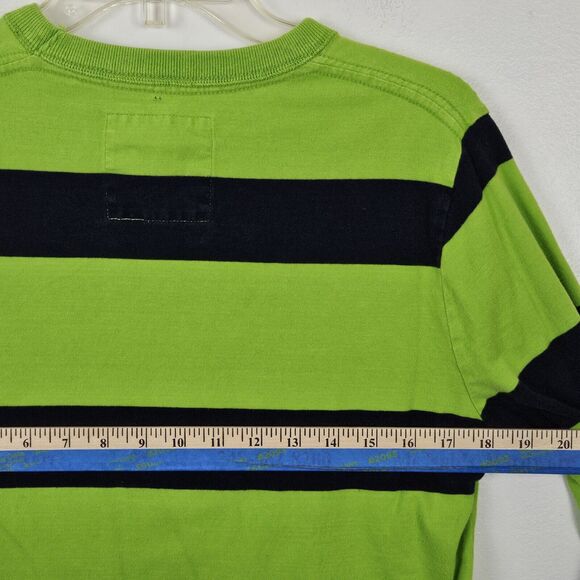 HOLLISTER Blue Green Striped Long Sleeve Crew Neck T-Shirt Men's Size Medium - Picture 5 of 10